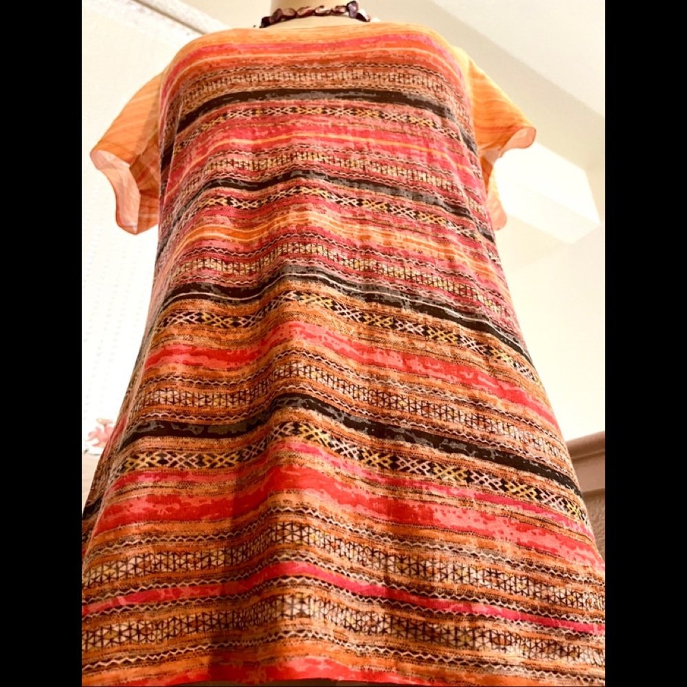 EUC L Prana Burnout Orange Vibrant Top - Picture 3 of 7